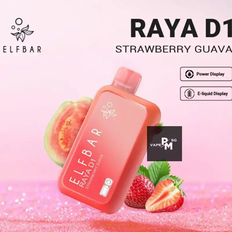 ELFBAR-RAYA-D1-13000-DISPOSABLE-FLAVOUR-LIST-STRAWBERRY-GUAVA-SINGAPORE-PMVAPESG