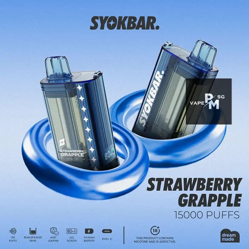 SYOKBAR-15000-DISPOSABLE-strawberry-grapple-SINGAPORE-PMVAPESG